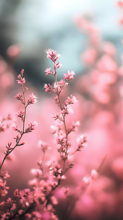 Beautiful pink sakura blossom in spring time, nature backgroundの素材