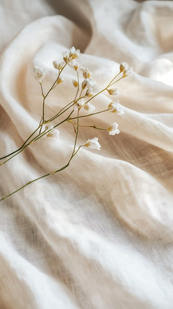 Closeup crumpled white fabric as a backgroundの素材