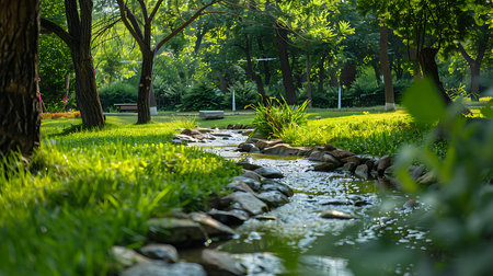 Drainage system in the parkの素材