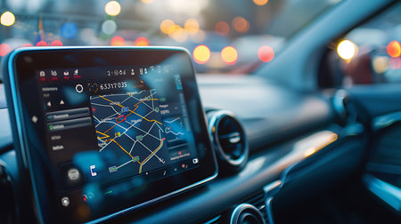 GPS navigator on a modern carの素材