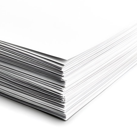 Stack of business documents papers isolated on white backgroundの素材