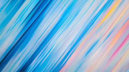 This striking abstract background features vivid diagonal strokes of blue, white, and pink pastel colors. This modern design conveys energy and movement with its vibrant aesthetic.の素材