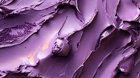 An abstract close-up showcasing thick strokes of lavender paint. Textural details are present through varied brushwork, while subtle color nuances add depth and visual interest.の素材