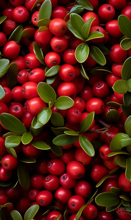 Fresh Bearberrys as background. Fresh Bearberrysの素材