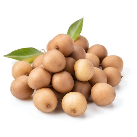 Longans on white background, Fresh Longansの素材