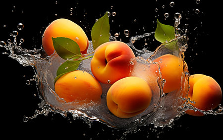 Fresh Apricot and splash of waterの素材