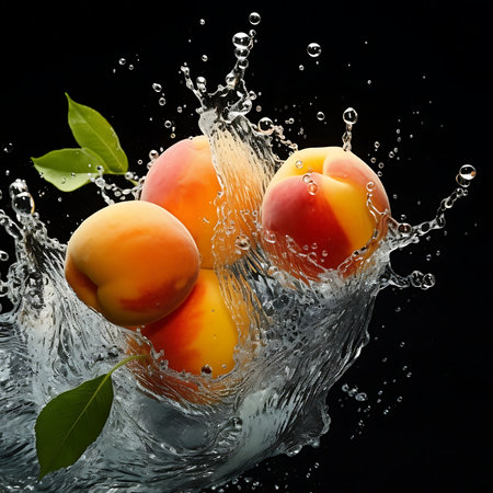 Fresh Apricot and splash of waterの素材