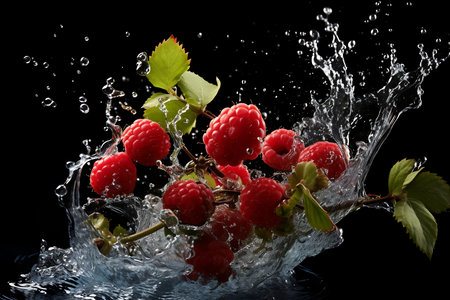 Fresh Mulberry and splash of waterの素材