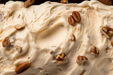 Close up butter pecan ice cream textureの素材