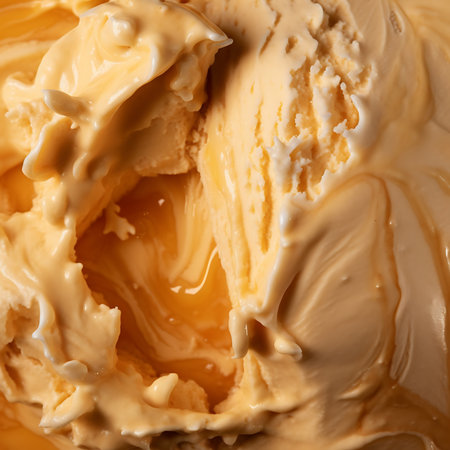 Butterscotch ice cream texture. Ice cream backgroundの素材