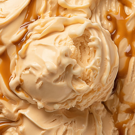 Butterscotch ice cream texture backgroundの素材