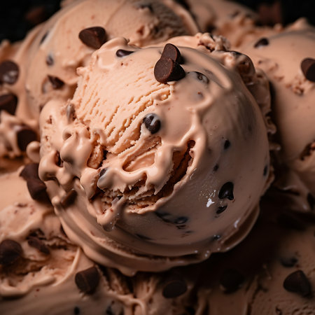 Chocolate chips ice cream backgroundの素材