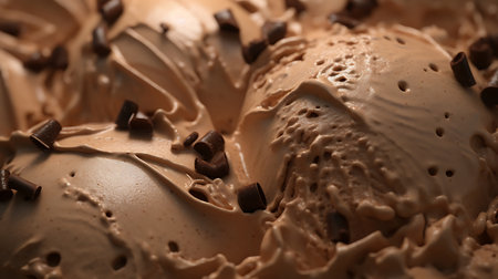 Chocolate chips ice cream backgroundの素材