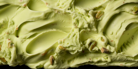 Creamy cream with pistachios, top viewの素材