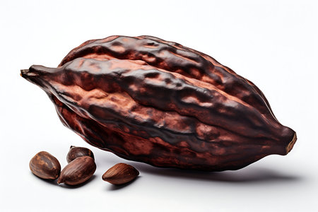 Cacao on white background, Fresh Cacaoの素材