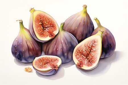 Figs fruit on white backgroundの素材