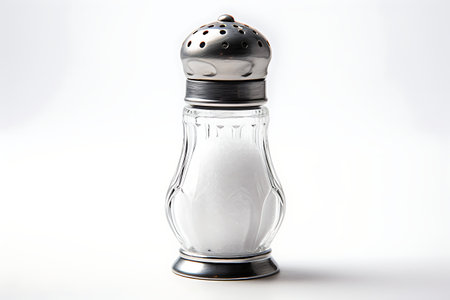Salt shaker on white backgroundの素材