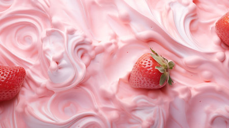 Strawberry ice cream background textureの素材