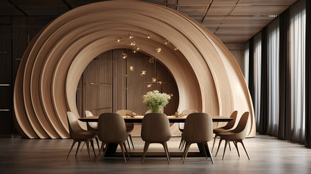 Minimalist interior design of modern dining roomの素材