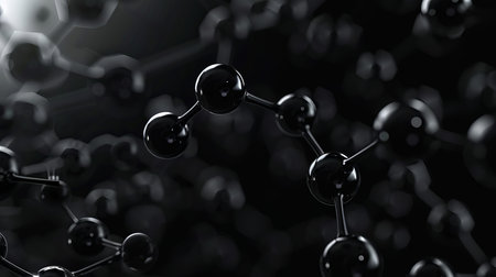 Abstract black molecule structure background for science and medical researchの素材