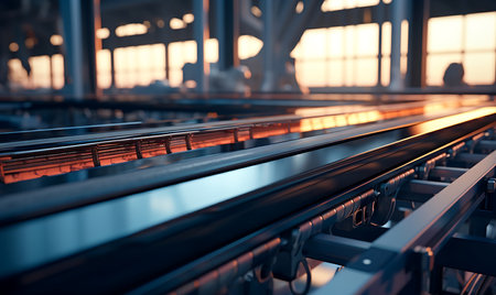 Production line conveyor roller transportation objects.の素材