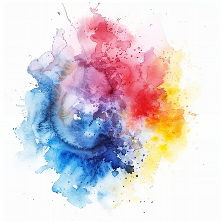 Abstract watercolor splash on white backgroundの素材