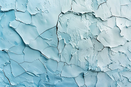 Abstract background of cracked blue paint on the wall. close upの素材