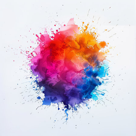 Abstract watercolor splash isolated on whiteの素材