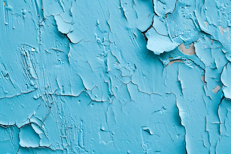 Abstract background of cracked blue paint on the wall. close upの素材