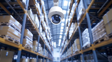 CCTV security camera system in warehouseの素材