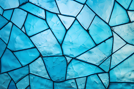 Abstract blue background with broken glassの素材