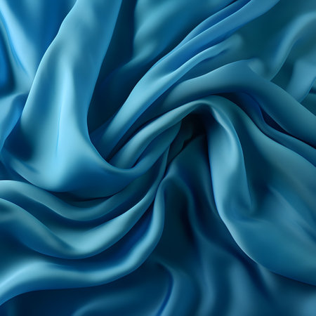 Blue background, crumpled fabric textureの素材