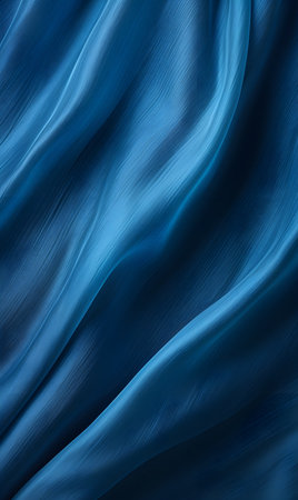 Texture of crumpled blue satin fabric as backgroundの素材