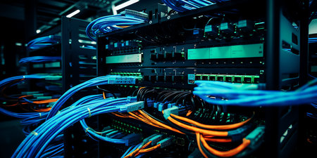 Fiber optic network hub and patch cablesの素材