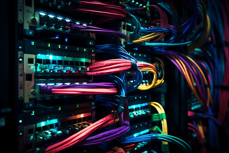 Fiber optic network hub and patch cablesの素材