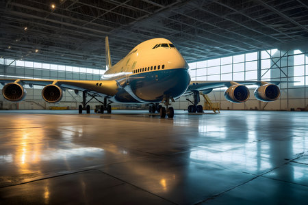 Big passenger aircraft on maintenanceの素材