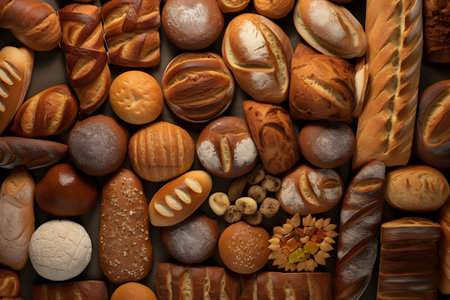 Many kinds of bread, Bakery backgroundの素材