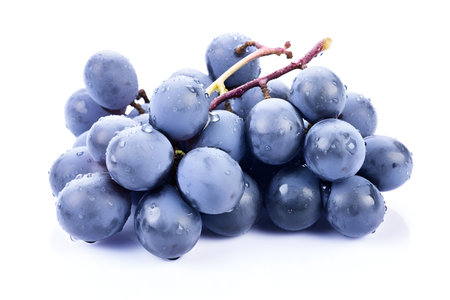 Fresh grapes on white backgroundの素材