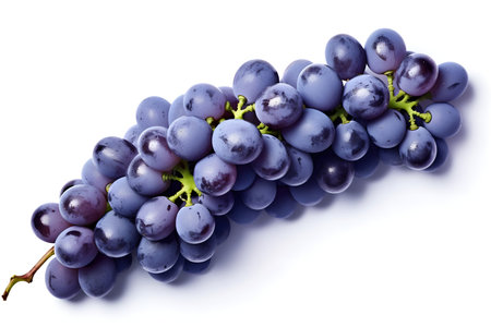 Fresh Black grapes isolated on white backgroundの素材