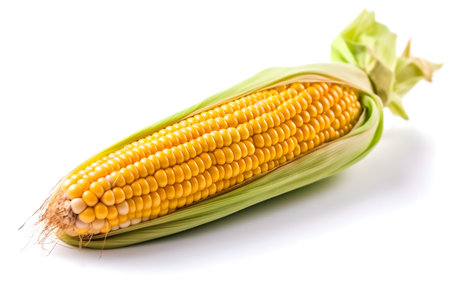 Fresh corn on white backgroundの素材