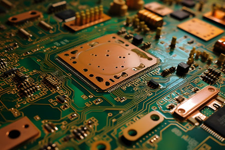 Close up of electronic circuit boardの素材