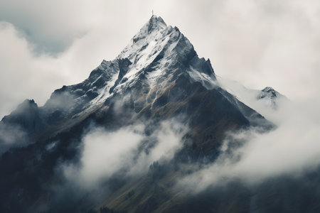 Beautiful view of Mountain, sky and cloudsの素材