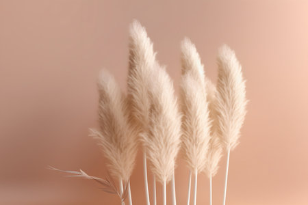 Pampas grass background, white fluffy pampas grassの素材