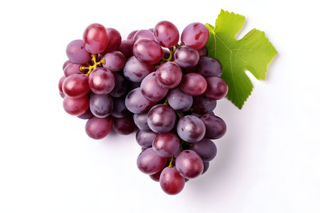 Red grape on white backgroundの素材