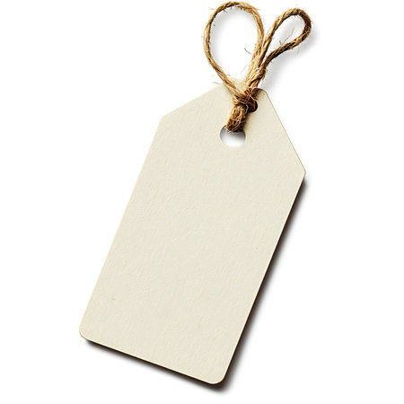 Blank price tag isolated on white backgroundの素材