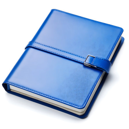 Blue notebook isolated on white backgroundの素材