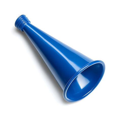 Blue funnel isolated on white backgroundの素材