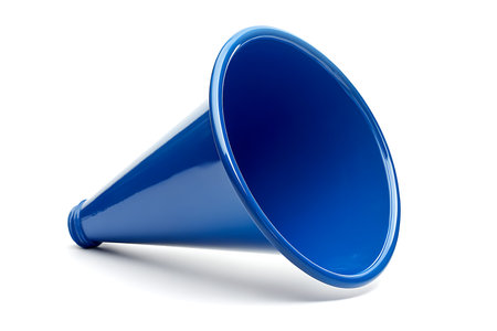 Blue funnel isolated on white backgroundの素材