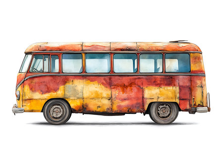 Bus isolated on white backgroundの素材