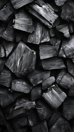 Wood charcoal texture background. Natural and rustic design conceptの素材